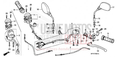 LEVIER DE GUIDON/COMMUTATEUR/CABLE (CBR125RW7/RW9/RWA) CBR125RW7 de 2007